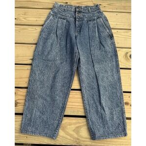 Vintage 80s Lee Pleated High Waisted Jeans Blue Stone Wash Size 10 Med Mom 28x23